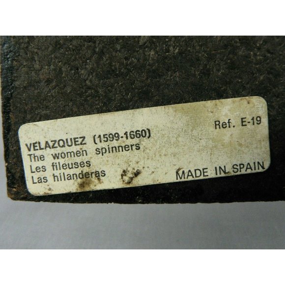 Velazquez Art Print Decoupage & Antiqued Finish on Wood Panel the Women Spinners - Picture 4 of 12